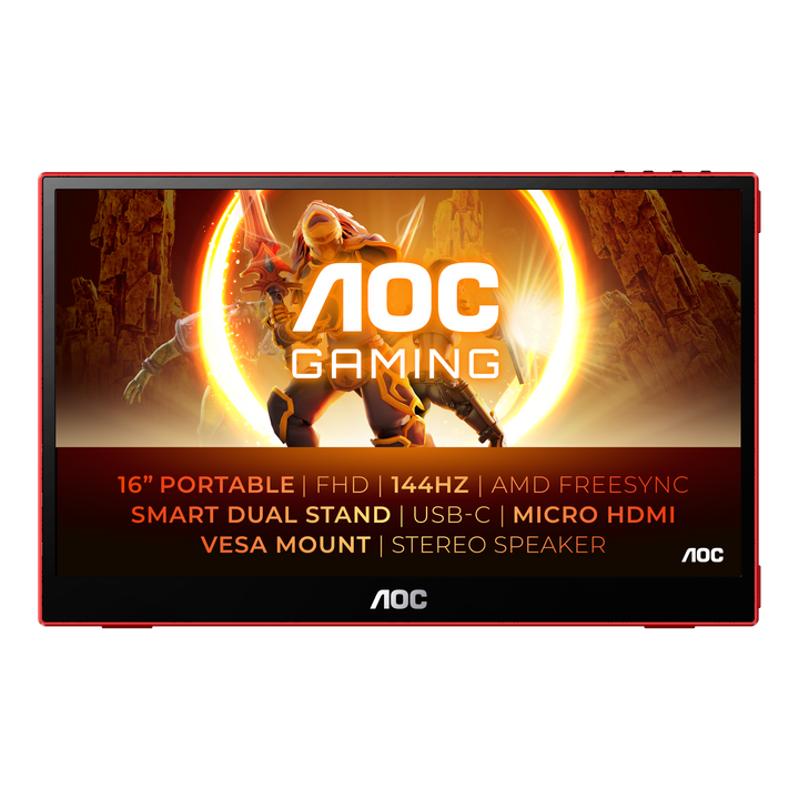 AOC 16G3 15.6" Full HD IPS 144Hz Portable Gaming Monitor with USB-C and Micro HDMI - image 1