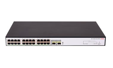 H3C S1600V2-26S-HPWR 26-Port Gigabit PoE+ Web Managed Switch, 370 W PoE, 2 x SFP+