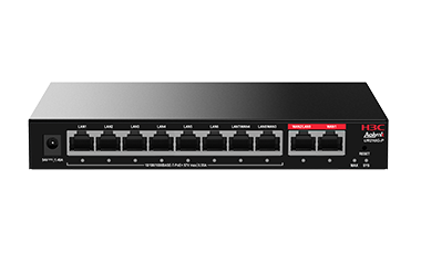 H3C Aolynk UR210G-P 10-Port Gigabit PoE Router, 8 x PoE+ LAN, 75W Budget