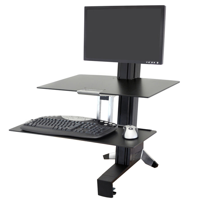 Ergotron WorkFit-S, Single LD Workstation with Worksurface Black (33-350-200)