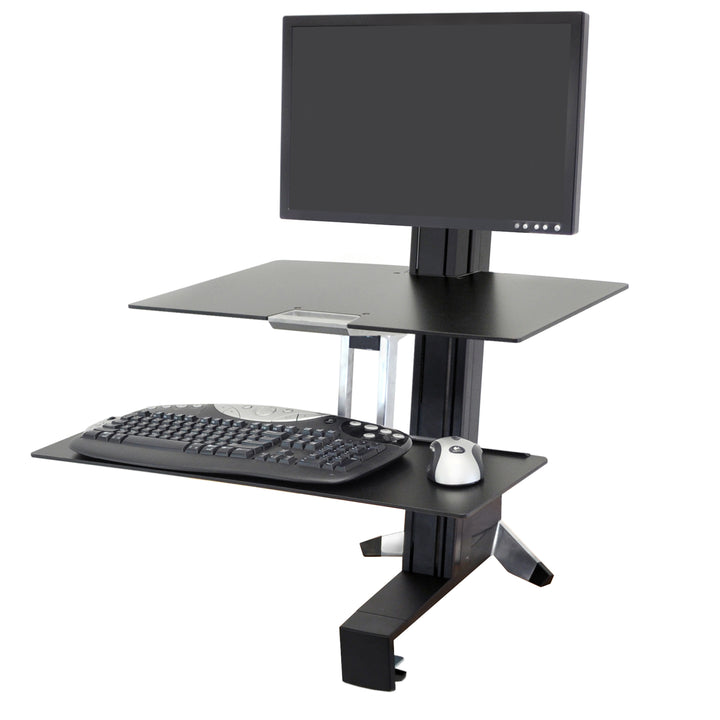 Ergotron WorkFit-S, Single HD Workstation with Worksurface Black (33-351-200)