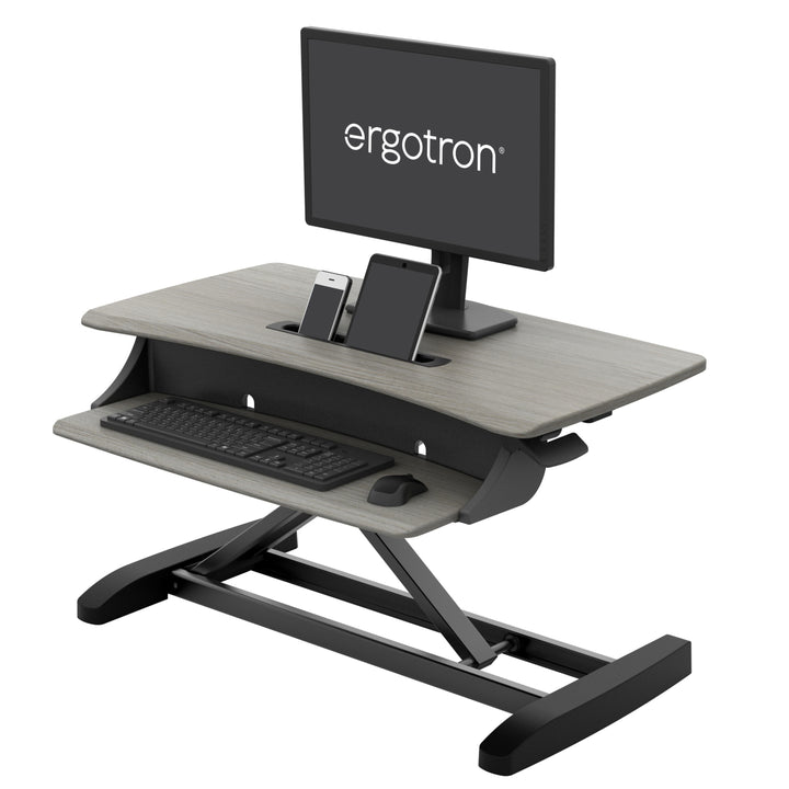 Ergotron WorkFit-Z Mini Sit-Stand Desktop Grey Woodgrain (33-458-917)