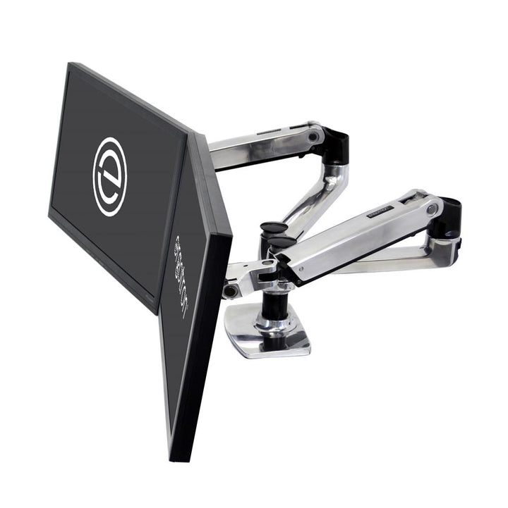 Ergotron LX Dual Desk Mount Side-by-Side Arm Polished Aluminum (45-245-026)