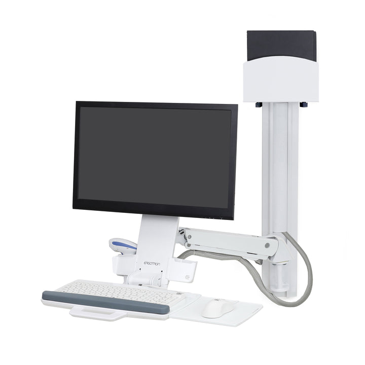 Ergotron StyleView® Sit-Stand Combo System, Small CPU Holder White (45-273-216)