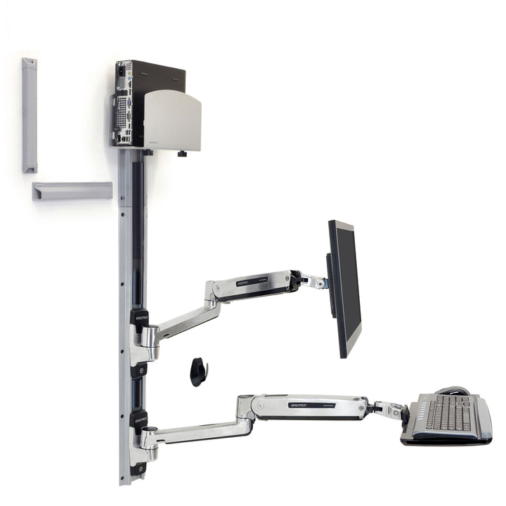 Ergotron LX Sit-Stand Wall Mount System, Medium CPU Holder (45-358-026)