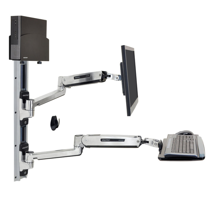 Ergotron LX Sit-Stand Wall Mount System, Small CPU Holder (45-359-026)