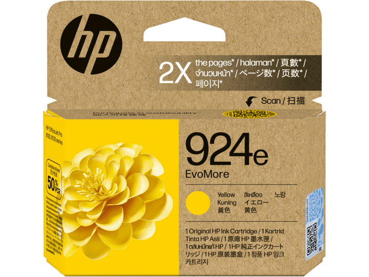 HP 924e EvoMore Yellow Original Ink Cartridge (4K0U9NA) - image 1