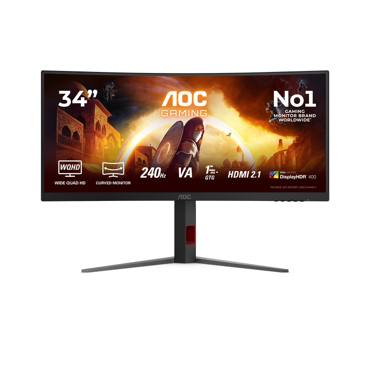 AOC CU34G4Z 34" WQHD Curved Fast VA 240Hz Gaming Monitor with DisplayHDR 400 - image 1
