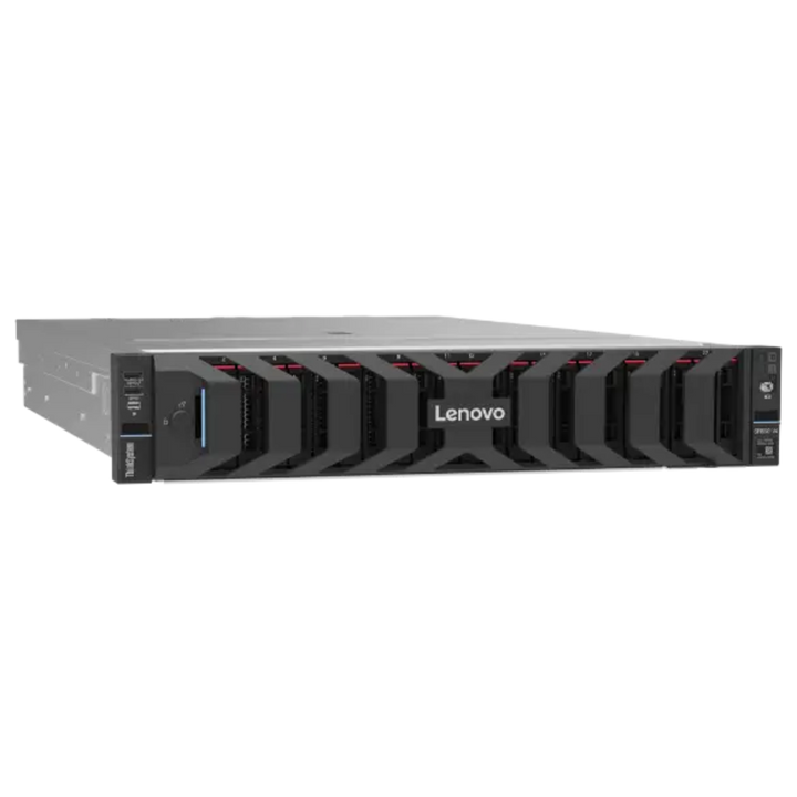 Lenovo ThinkSystem SR650 V4 2U rack server - front-angled right view with security bezel