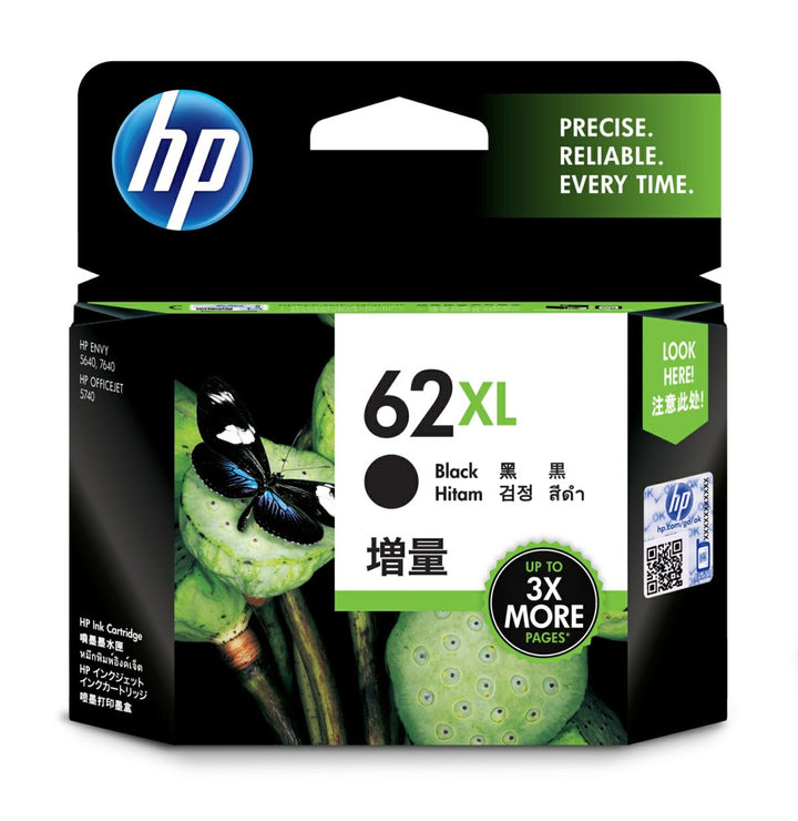 HP 62XL High Yield Black Original Ink Cartridge (C2P05AA) - image 1
