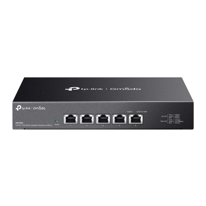TP-Link Omada DS105X 5-Port 10G multi-gigabit desktop switch front view