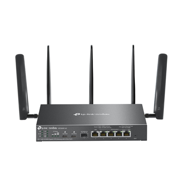 TP-Link Omada 4G+ Cat6 AX3000 Gigabit VPN Gateway with 4-Port PoE+ (ER706WP-4G)