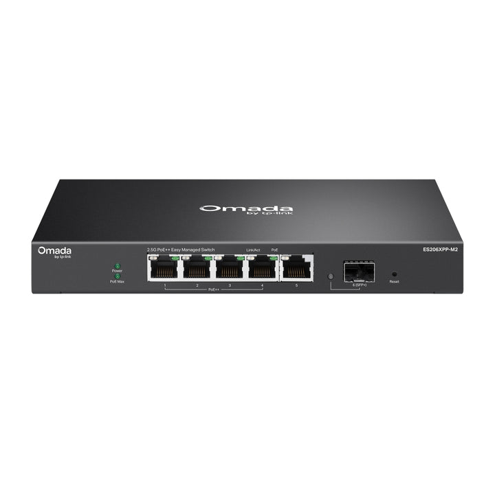 TP-Link Omada 5-Port 2.5G BASE-T and 1-Port 10GE SFP+ Easy Managed Switch with 4-Port PoE++ (ES206XPP-M2)