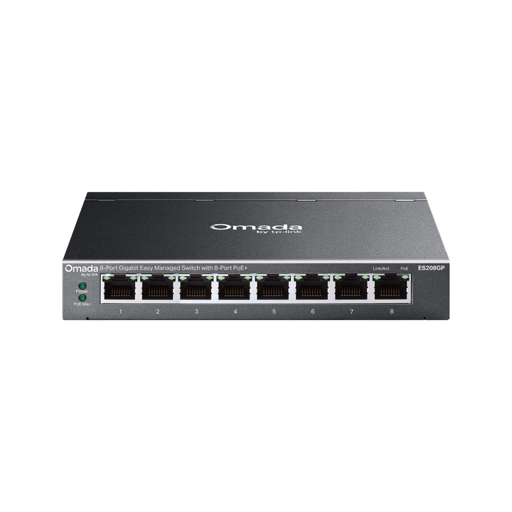 TP-Link Omada ES208GP 8-Port Gigabit Easy Managed PoE+ Switch front view