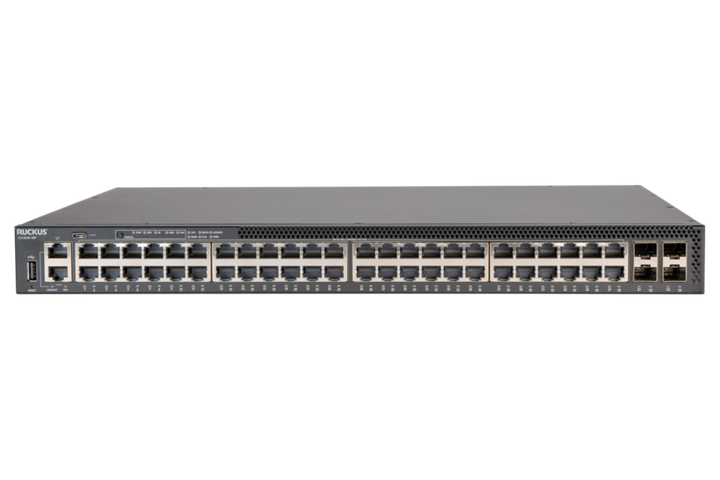 RUCKUS ICX 8200-48P 48-Port Gigabit PoE+ Stackable Switch with 4 x 25G SFP28