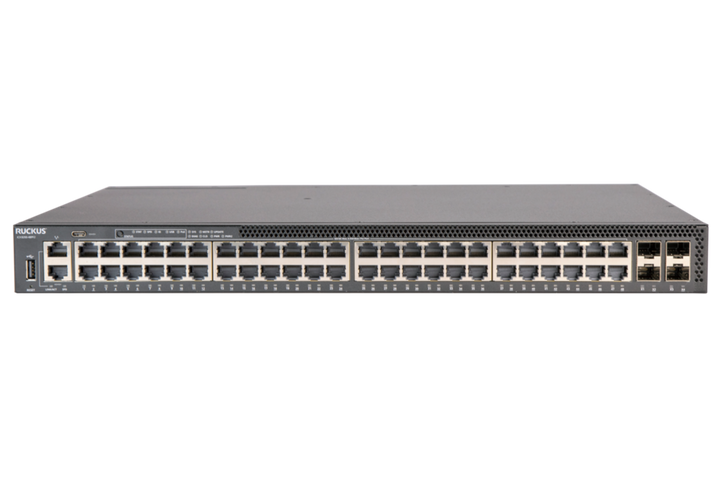 RUCKUS ICX 8200-48PF2-E2 48-Port Gigabit PoE+ Switch, Hot-Swap PSU/Fans, 2 PSU