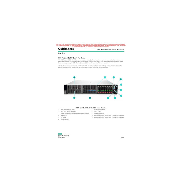 HPE ProLiant DL385 Gen10 Plus 2U rack server