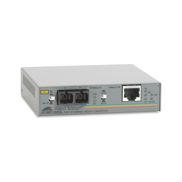 Allied Telesis AT-MC102XL Fast Ethernet to 100FX SC multi-mode media converter