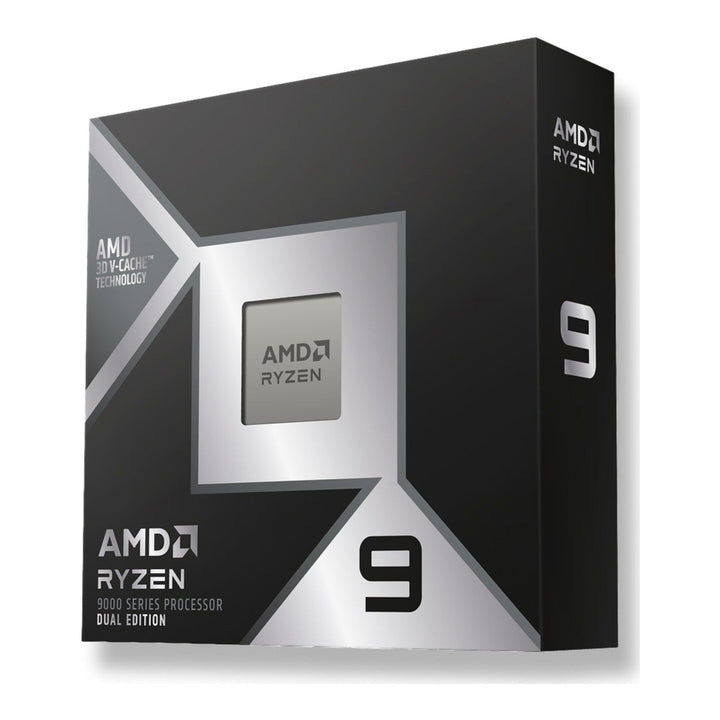 AMD Ryzen 9 9950X3D2 Dual Edition processor retail box, angled view