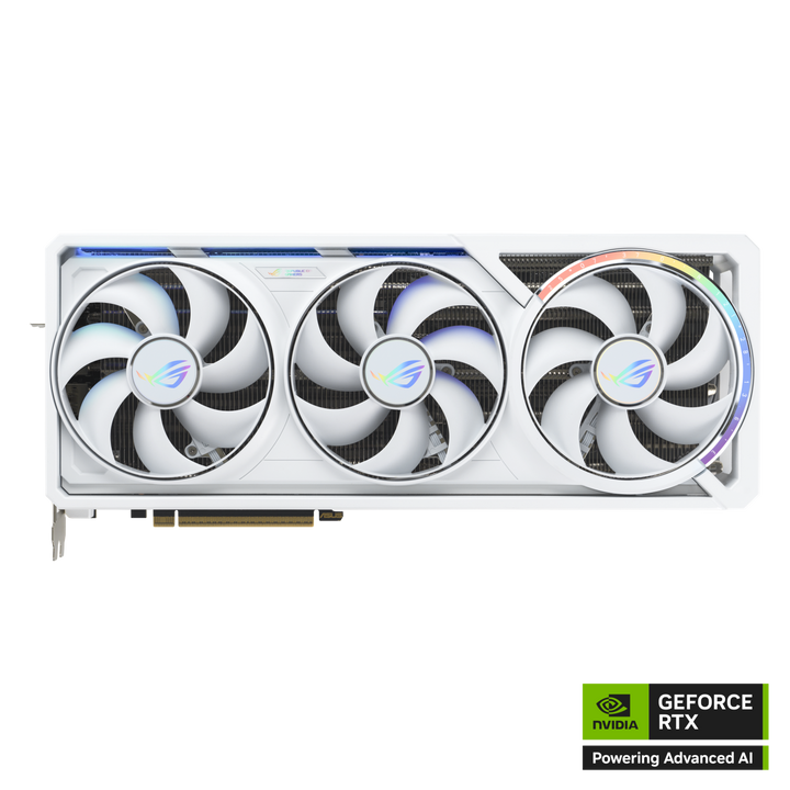 ASUS ROG Astral GeForce RTX 5090 32GB GDDR7 White OC Edition graphics card - front with NVIDIA badge