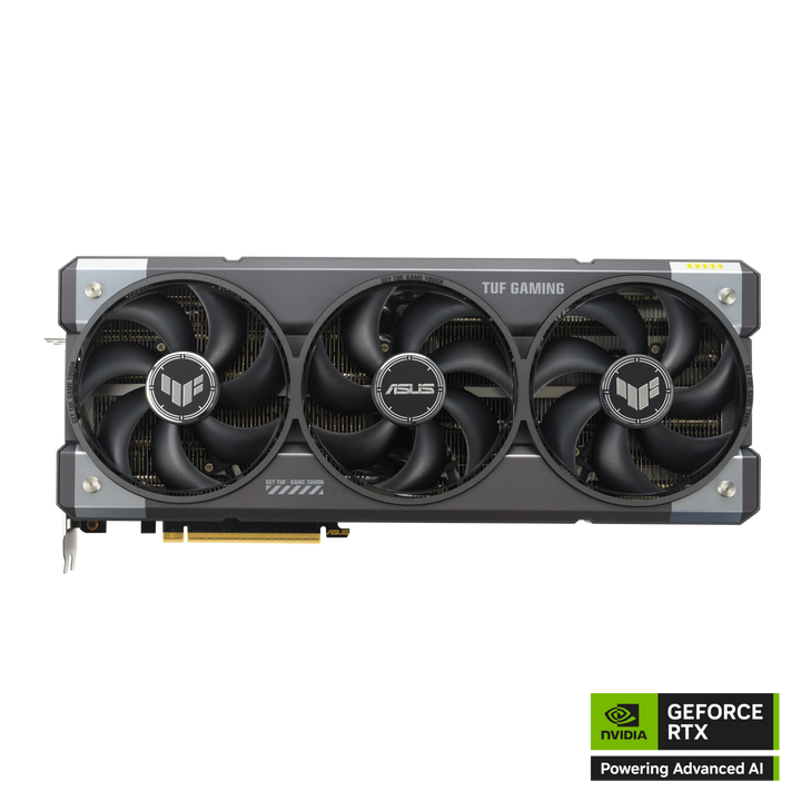 ASUS TUF Gaming GeForce RTX 5090 32GB GDDR7 OC Edition graphics card - front with NVIDIA badge