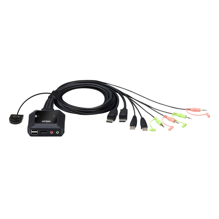 ATEN CS22DP 2-port USB DisplayPort cable KVM switch