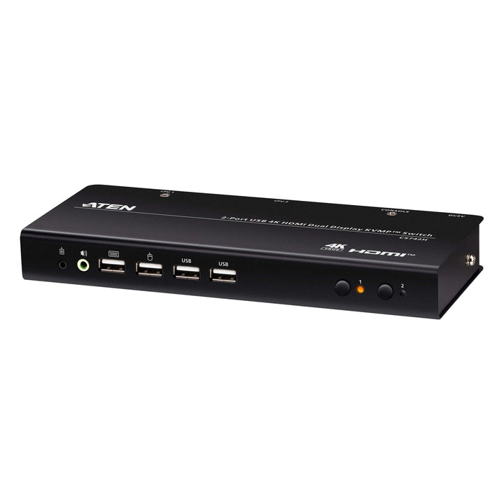 ATEN CS742H 2-port 4K HDMI dual-display KVMP switch