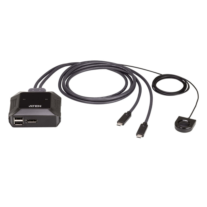 ATEN US3312 2-port 4K DisplayPort USB-C cable KVM switch