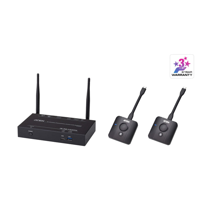 ATEN VP2021KIT 4K wireless presentation switch with two VP201 USB-C dongles