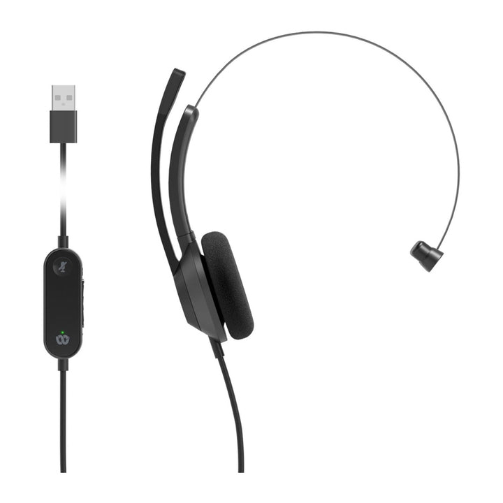 Cisco Headset 321 Wired Single On-Ear USB-A Headset with Webex Button, Carbon Black