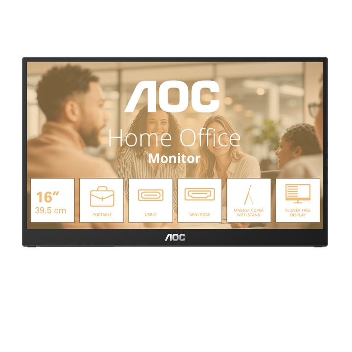 AOC 16T3FE 15.6" Full HD IPS Portable Monitor with USB-C and Mini HDMI - image 1