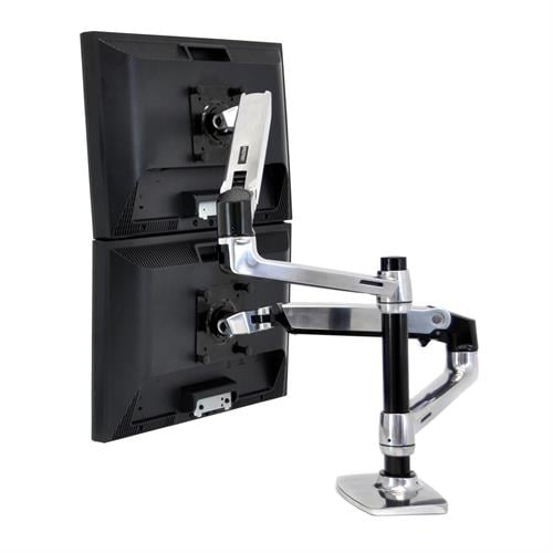 Ergotron LX Dual Stacking Arm Polished Aluminum (45 - 248 - 026)