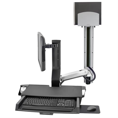 Ergotron SV Combo System Worksurface, Medium CPU Holder Aluminum (45 - 595 - 026)