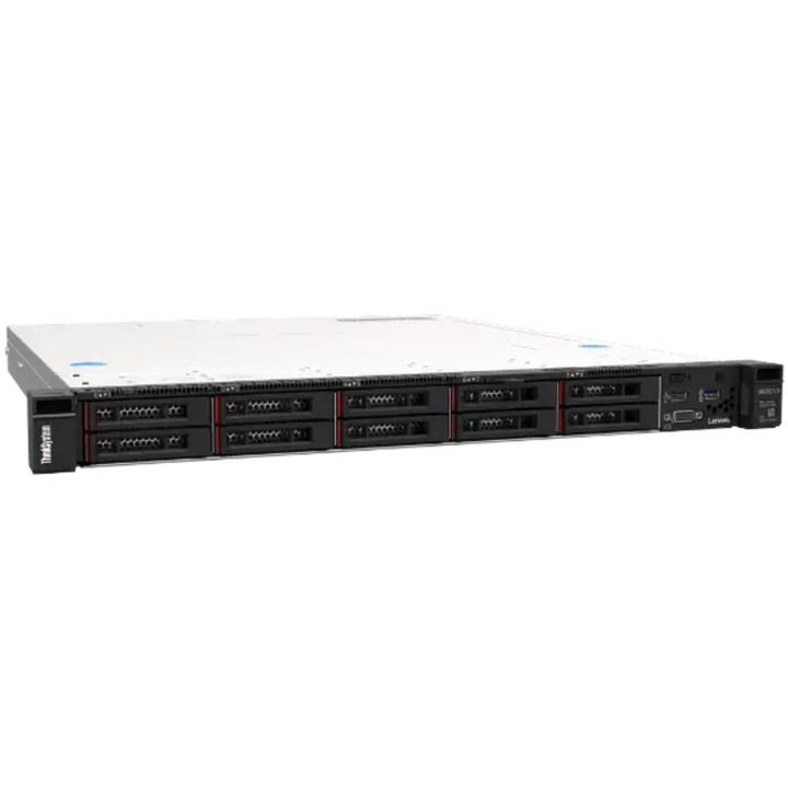 Lenovo ThinkSystem SR250 V3 1U rack server - front-angled right view