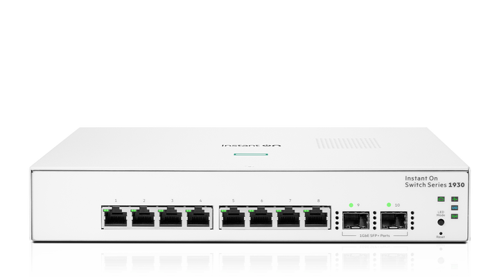 HPE Networking Instant On 1930 8-Port Gigabit Smart-Managed Switch with 2 SFP, Fanless