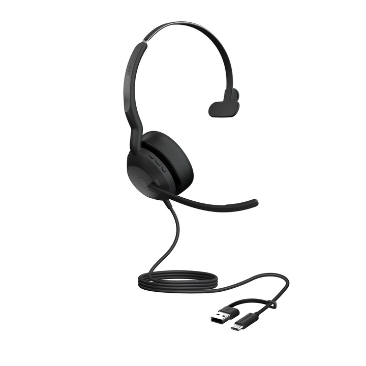 Jabra Evolve2 50 UC Mono USB-C with USB-A Adapter