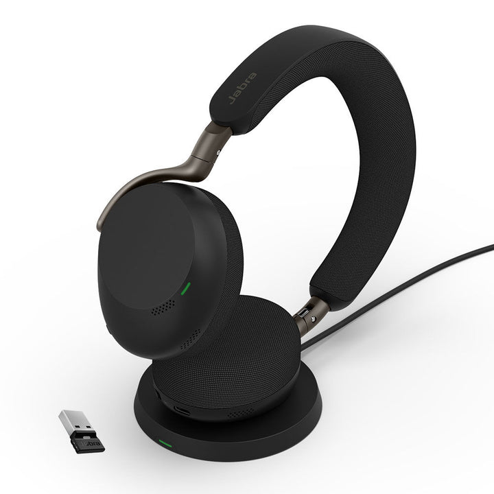 Jabra Evolve3 75 Wireless ANC Headset with Stand and Jabra Link 390a USB-A adapter