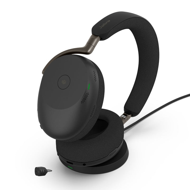 Jabra Evolve3 85 Wireless ANC Headset with Stand and Jabra Link 390c USB-C adapter