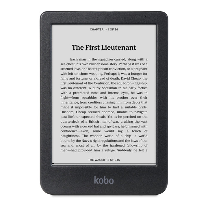 Kobo Clara BW black e-reader â front view