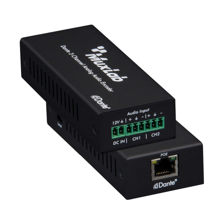 MuxLab 500551 Dante 2-channel analog audio encoder