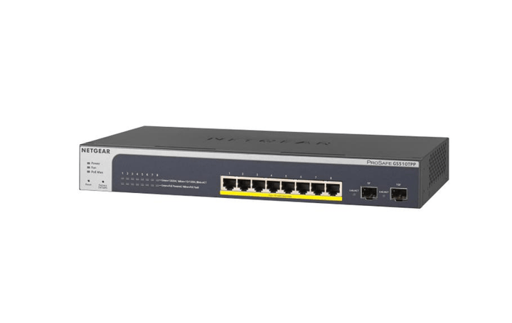 NETGEAR 10 - Port Gigabit Ethernet Smart Managed Pro PoE Switch (GS510TPP - 100EUS) - SourceIT