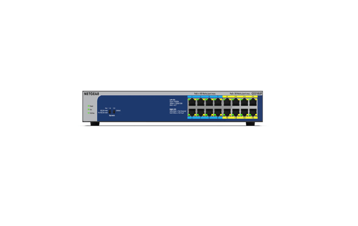 NETGEAR 16 - Port Gigabit Ethernet Unmanaged PoE Switch (GS516UP - 100EUS) - SourceIT