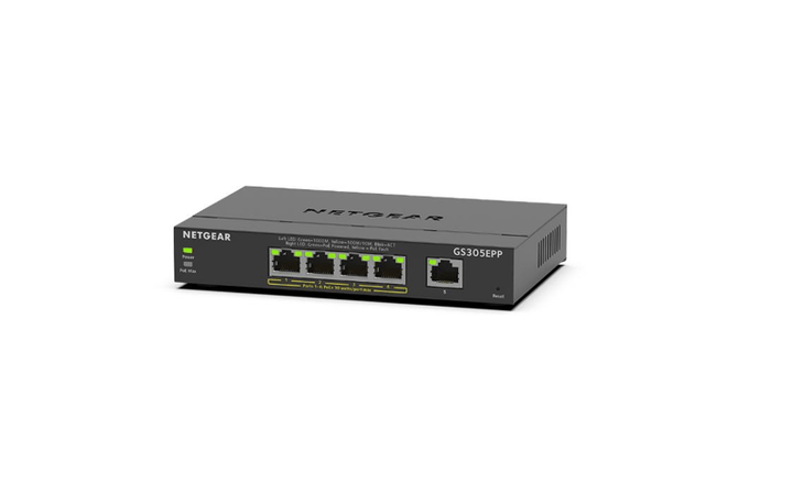 NETGEAR 5 Port Gigabit Ethernet Smart Managed Plus PoE Switch (GS305EPP - 100UKS) - SourceIT