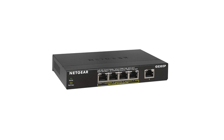 NETGEAR 5 - Port Gigabit Ethernet Unmanaged PoE Switch (GS305P - 200UKS) - SourceIT