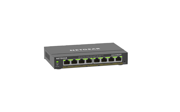 NETGEAR 8 Port Gigabit Ethernet Smart Managed Plus PoE Switch (GS308EPP - 100UKS) - SourceIT