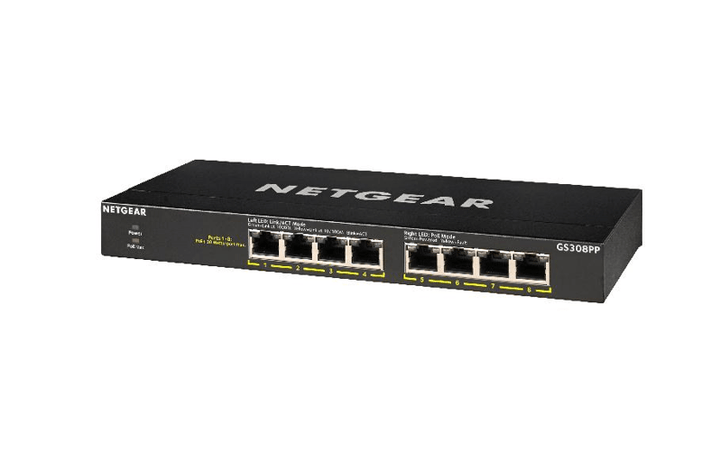 NETGEAR 8 - Port Gigabit Ethernet Unmanaged PoE+ Switch (GS308PP - 100EUS) - SourceIT