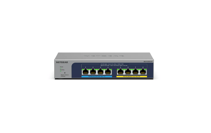 NETGEAR 8 - Port Ultra60 PoE Multi - Gigabit Ethernet Plus Switch (MS108EUP - 100UKS) - SourceIT