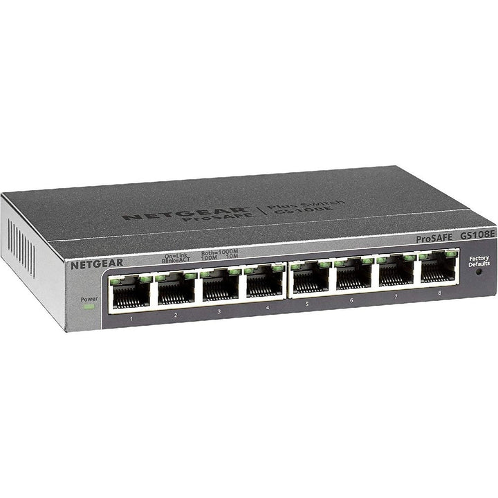 NETGEAR GS108E 8-Port Gigabit Ethernet Plus Switch
