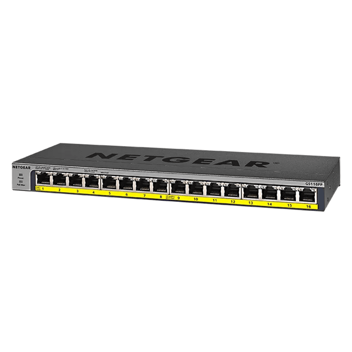 NETGEAR GS116PP 16-Port Gigabit High-Power PoE+ Unmanaged Switch