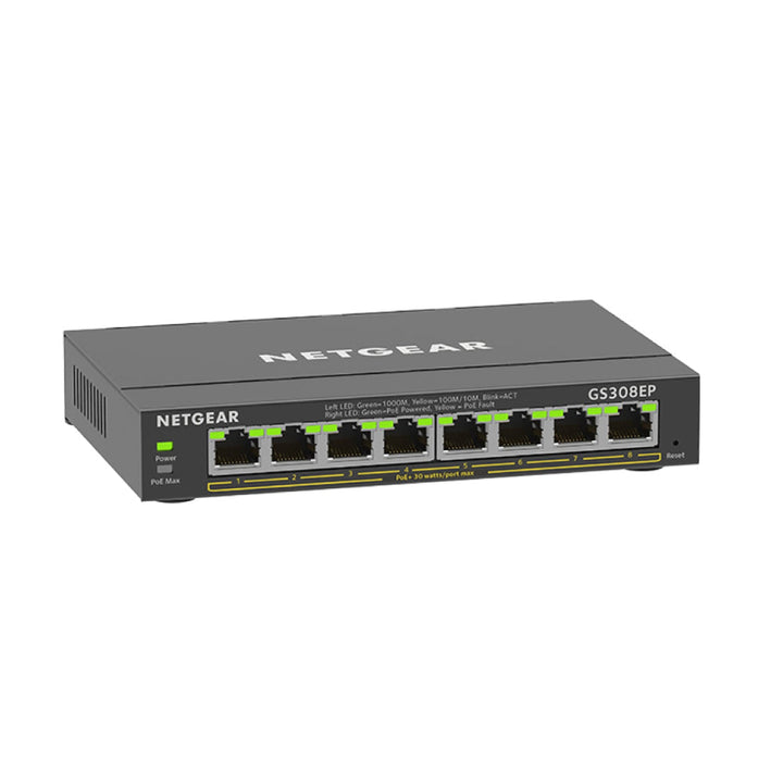 NETGEAR GS308EP 8-Port Gigabit PoE+ Easy Smart Managed Switch 62W (GS308EP-100UKS)